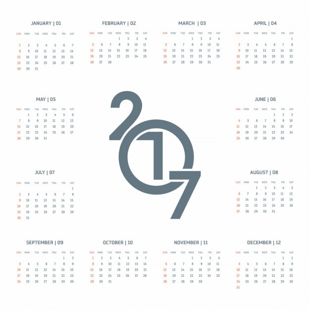 Modern calendar 2017