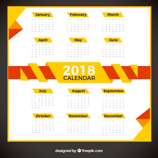 Free vector modern calendar of 2018