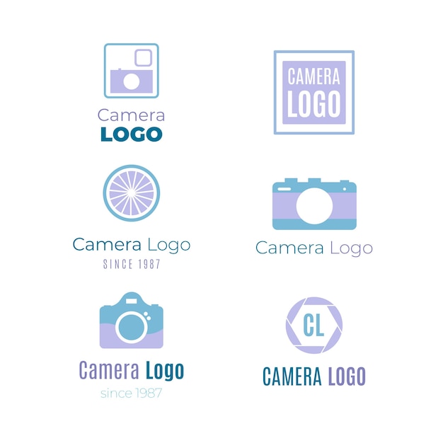 Vettore gratuito collezione di logo moderni della fotocamera