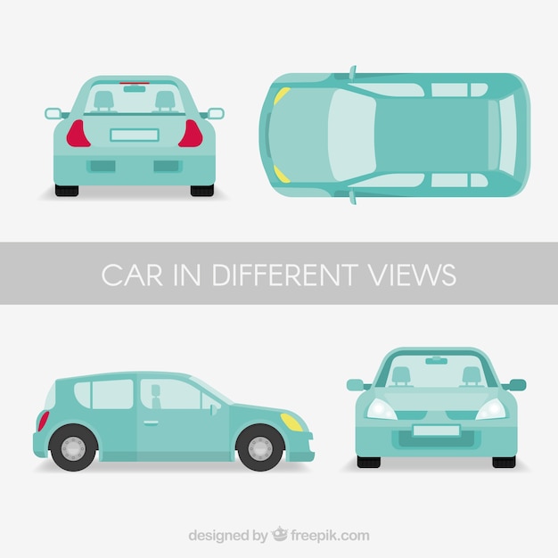 Modern car in different views