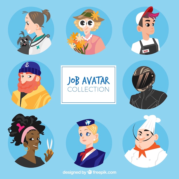 Modern cartoon avatars collection