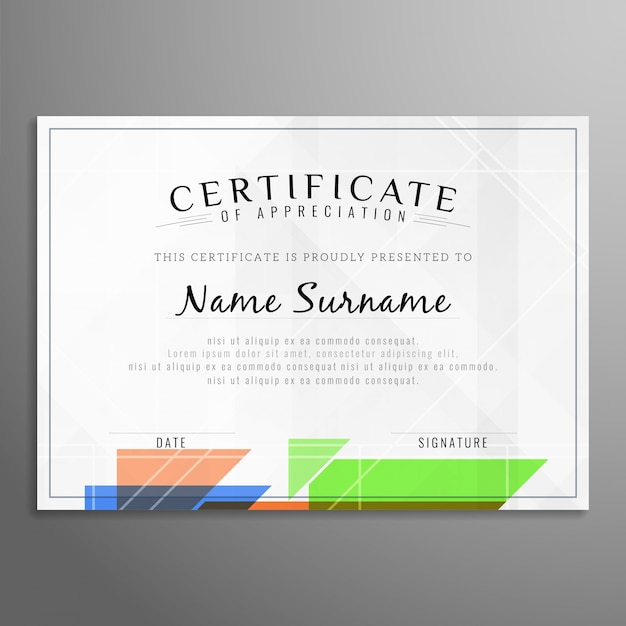 Modern certificate design