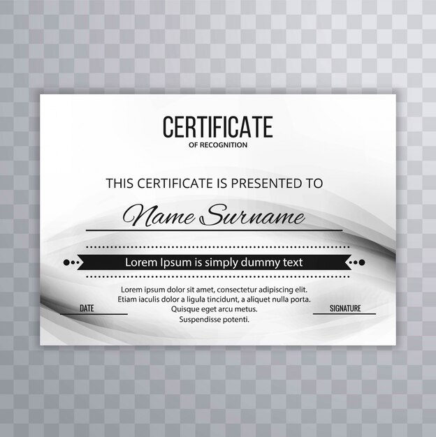 Modern certificate template design