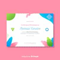 Free vector modern certificate template in flat design