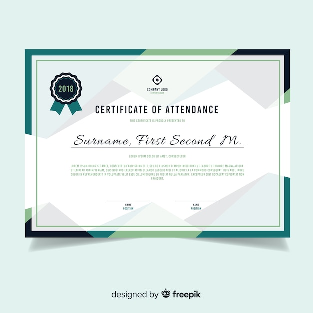 Download Free Modern certificate template in flat design SVG DXF EPS PNG - Great Places to Download Free ...