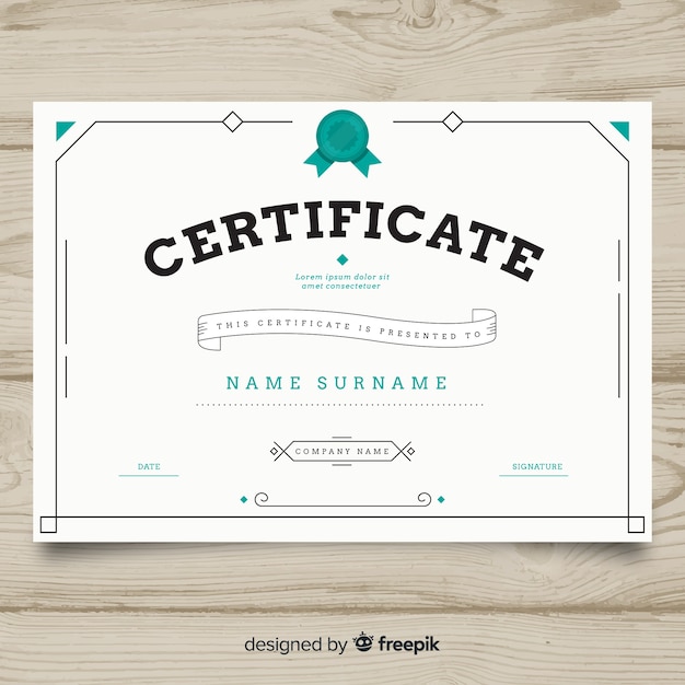 Modern certificate template with flat design