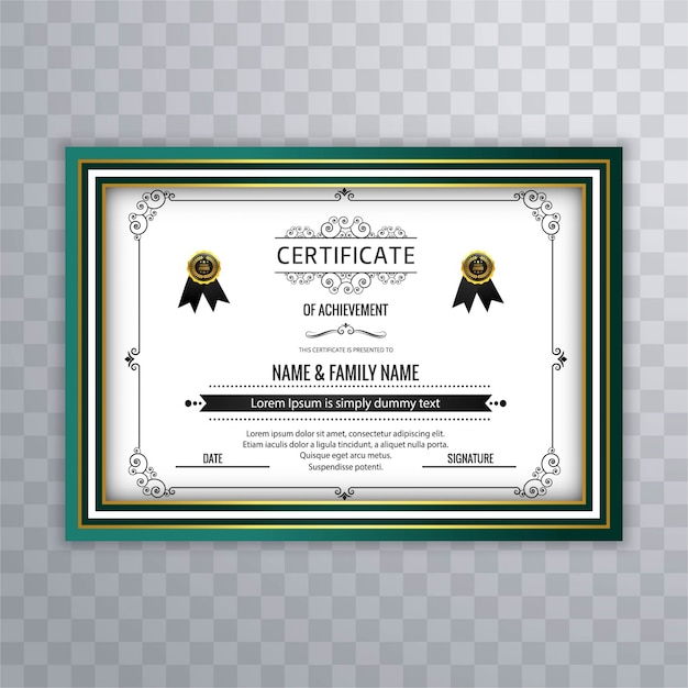 Free vector modern certificate template