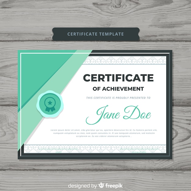 Free vector modern certificate template