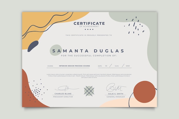 Modern certificate template