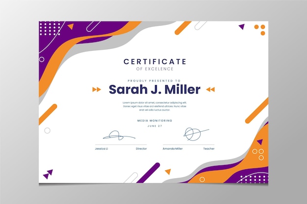 Modern certificate template