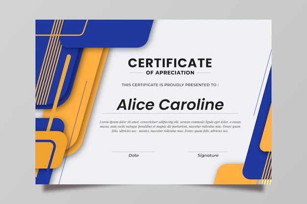 Modern certificate template