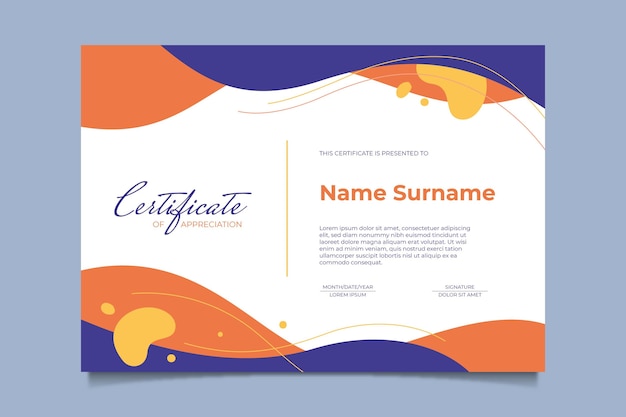 Free vector modern certificate template