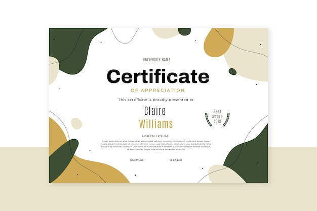 Modern certificate template