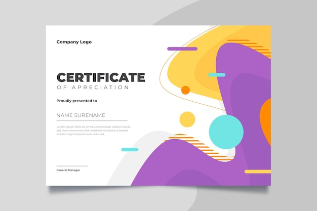 Free vector modern certificate template
