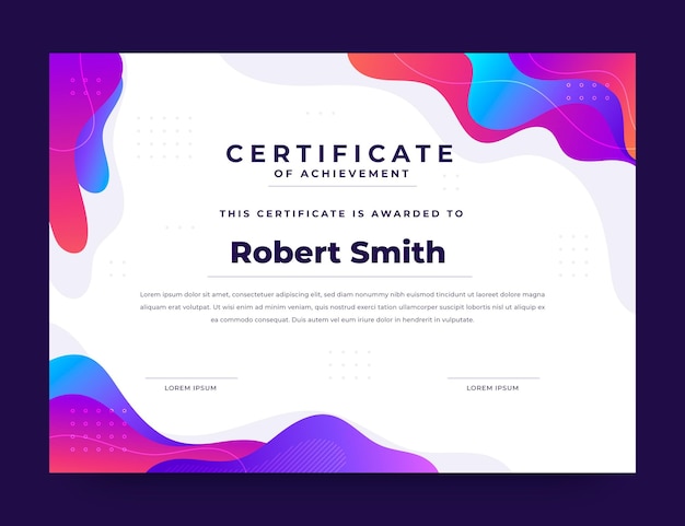 Free vector modern certificate template