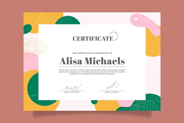 Modern certificate template