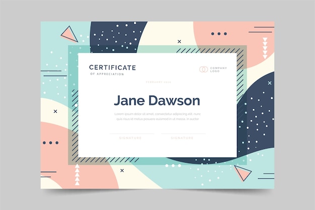 Free vector modern certificate template