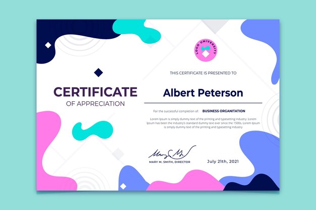 Modern certificate template