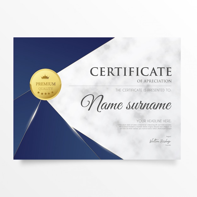 Modern Certificate with Marble Background