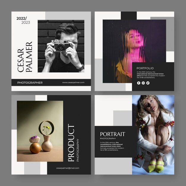 Modern cesar palmer photographer instagram post template