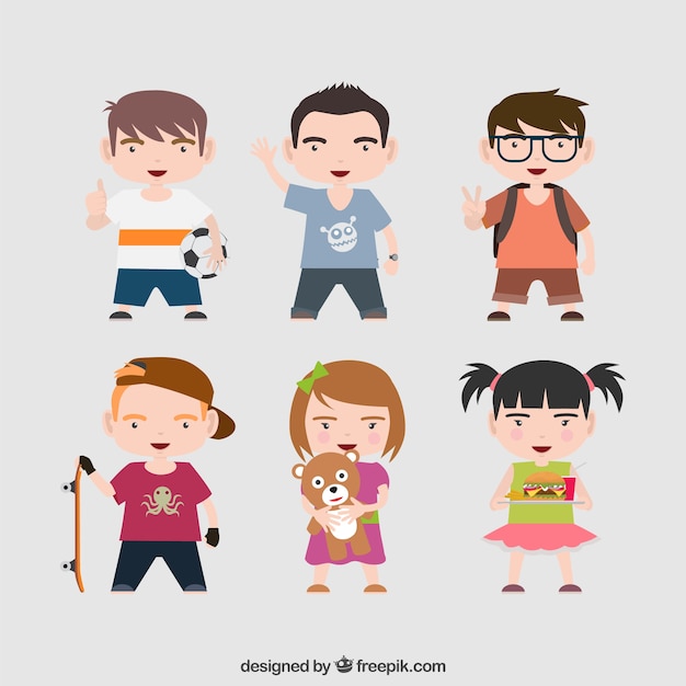 Free vector modern children pack