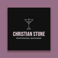 Free vector modern christian stone bartender logo