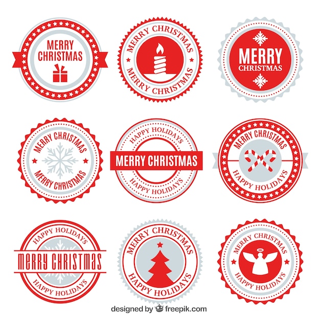 Modern christmas badge collection