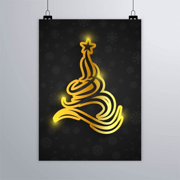 Free Vector modern christmas brochure