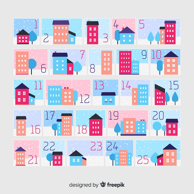 Free Vector modern christmas calendar template