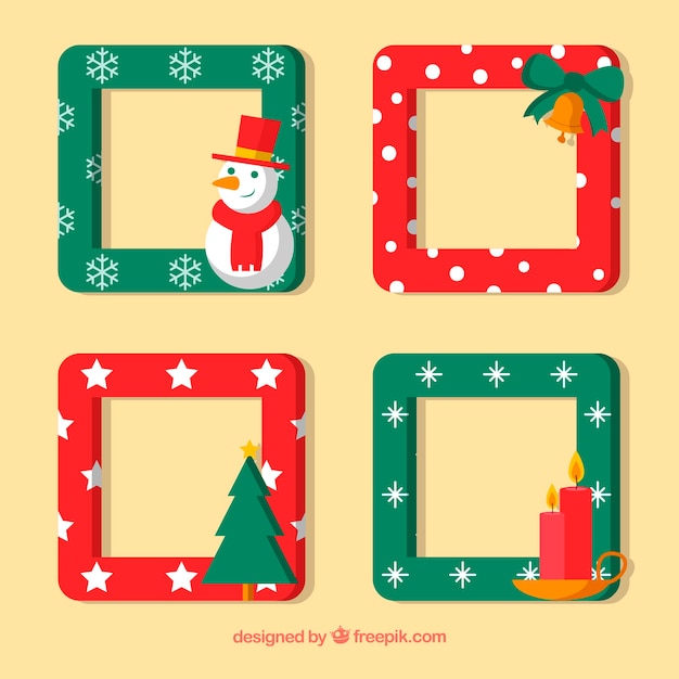 Free vector modern christmas frames