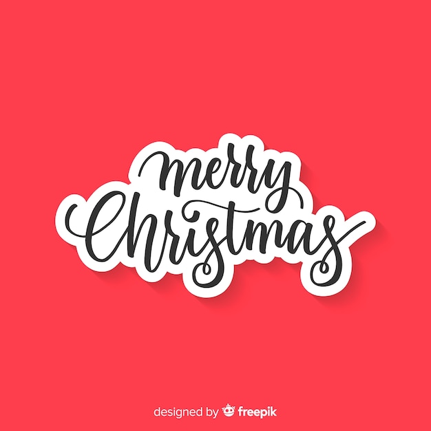 Vettore gratuito natale moderno lettering sfondo