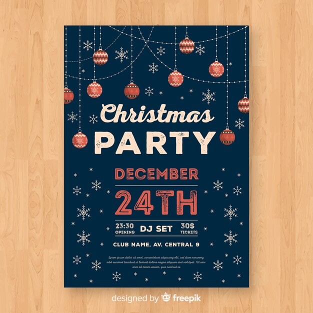Modern christmas party poster design