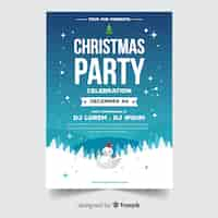 Free vector modern christmas party poster template