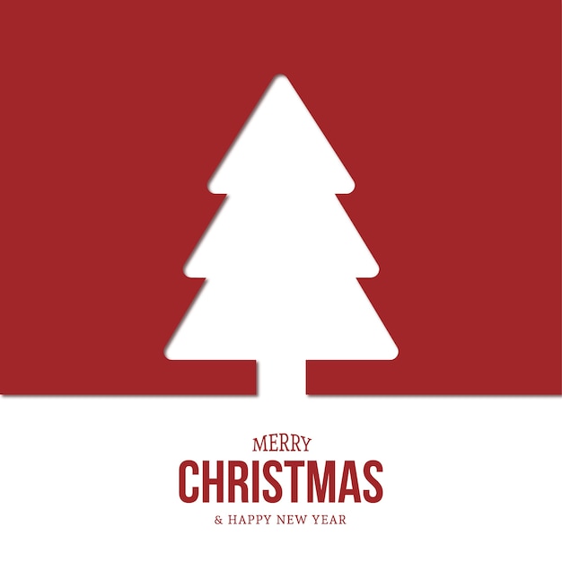 Modern Christmas Tree Background with Flat Design