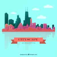 Free vector modern cityscape background