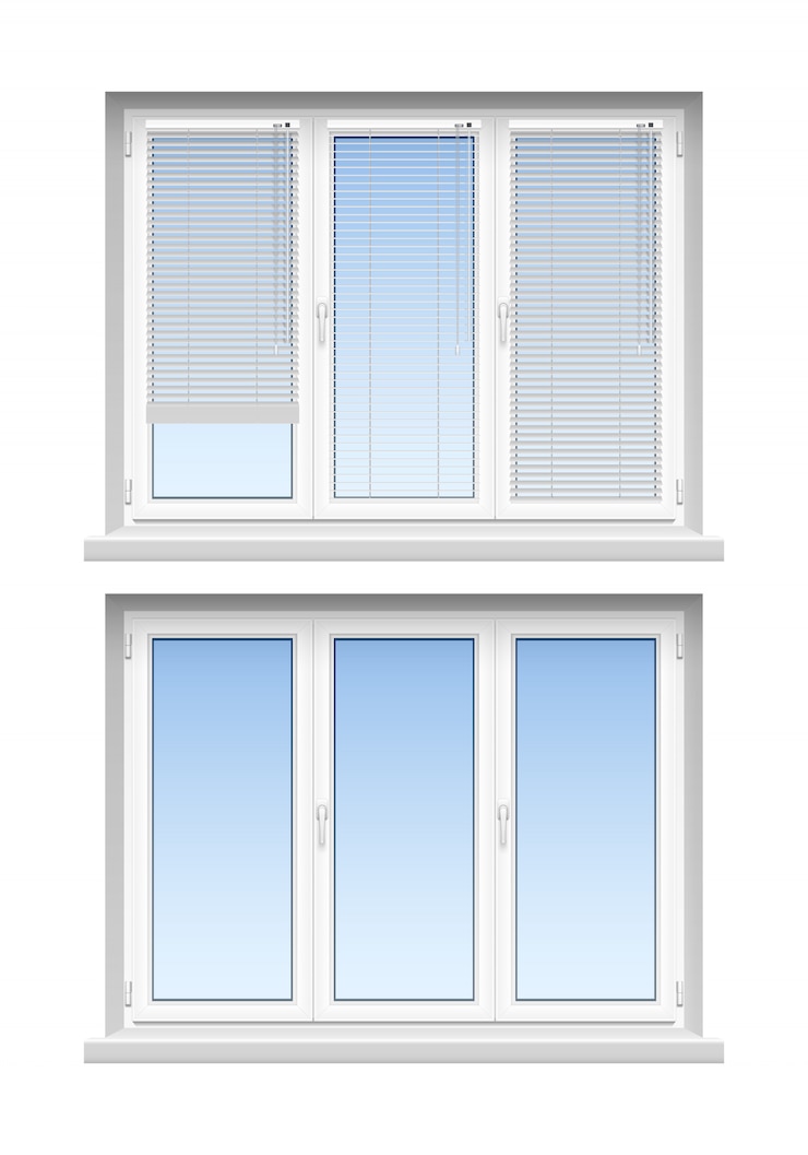 Free Vector modern classic white jalousies for home decoration 