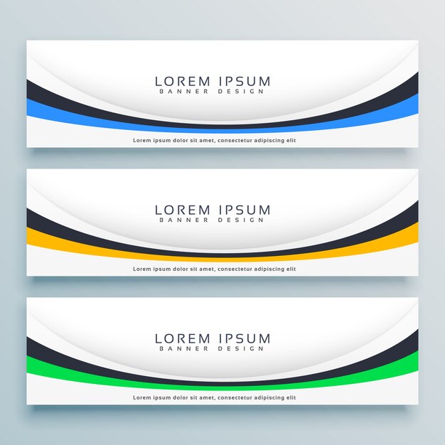 modern clean banners set design background