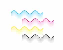 Free vector modern cmyk colors wavy line background design