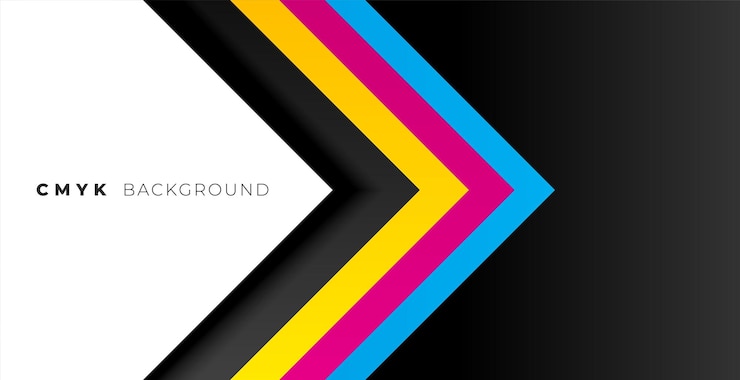 Free Vector modern cmyk paper banner with geometric stripes vector