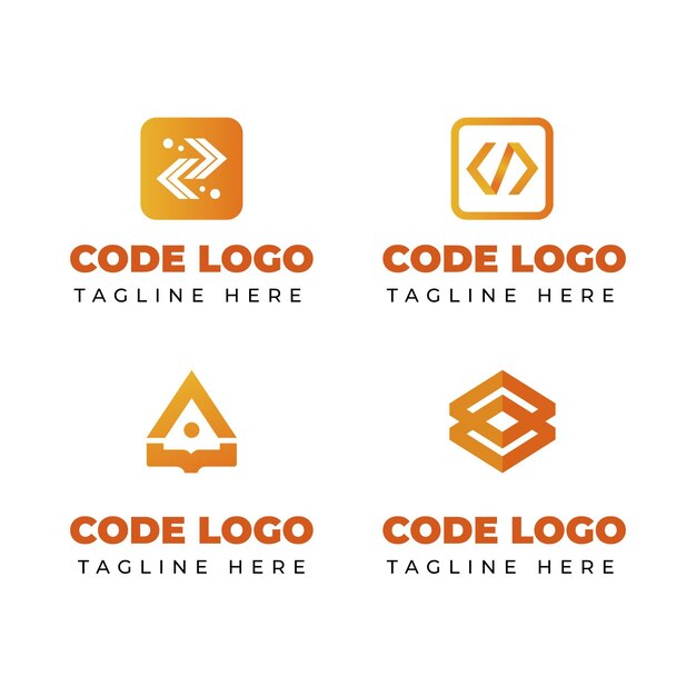 Современная коллекция логотипов кода