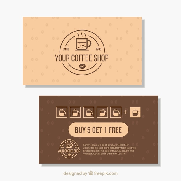 현대 커피 숍 충성도 카드 템플릿