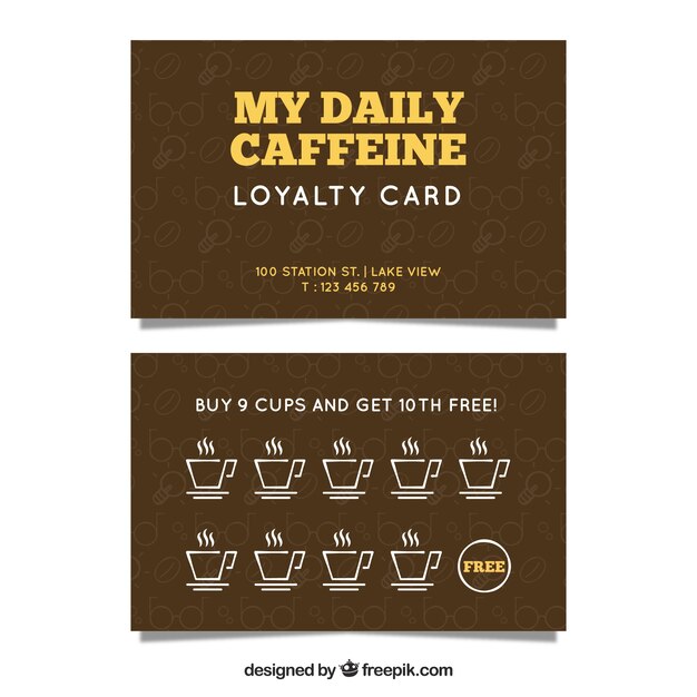 Modern coffee shop loyalty card template