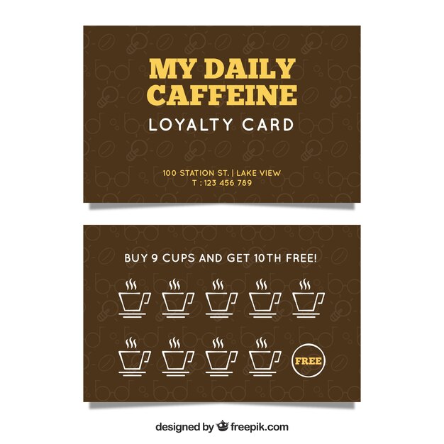 Modern coffee shop loyalty card template