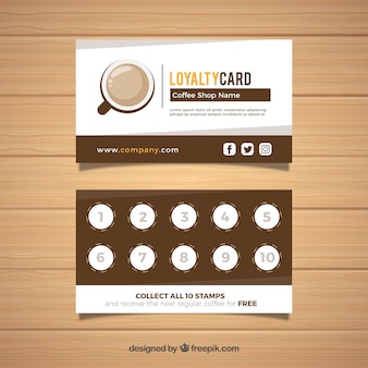 Modern coffee shop loyalty card template