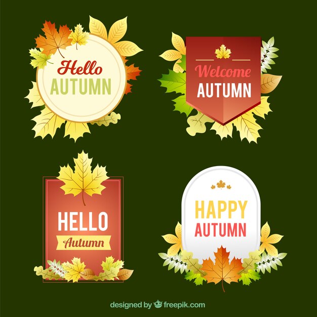 Modern collection of autumnal labels