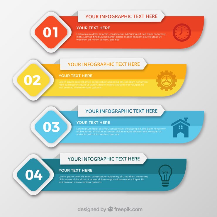 Free Vector modern collection of infographic banners