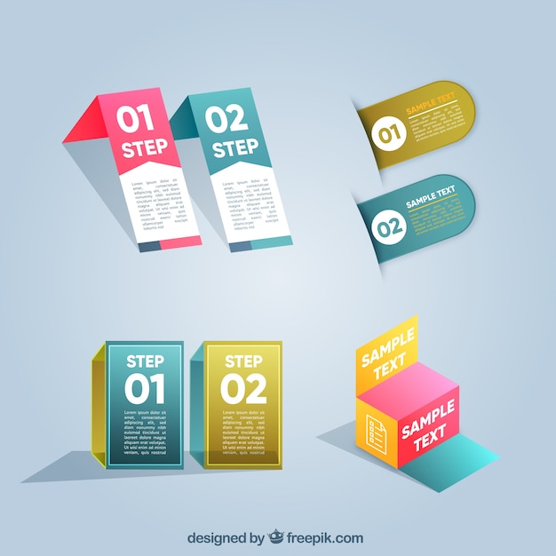 Free vector modern collection of infographic elements