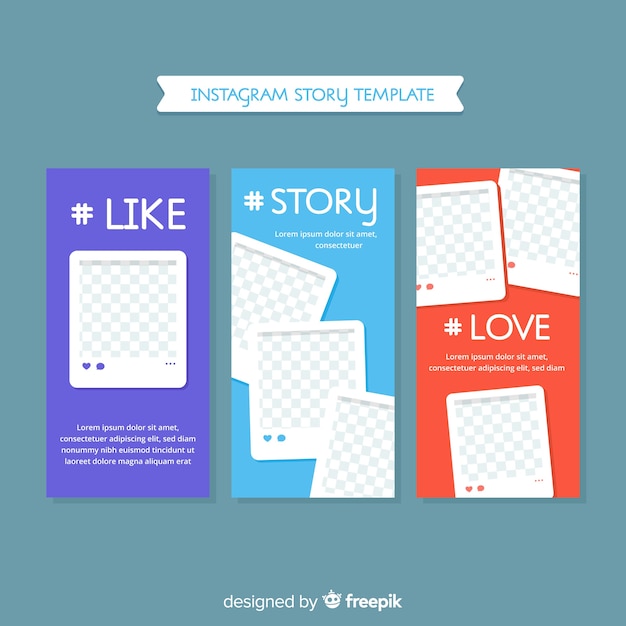 Free vector modern collection of instagram stories templates