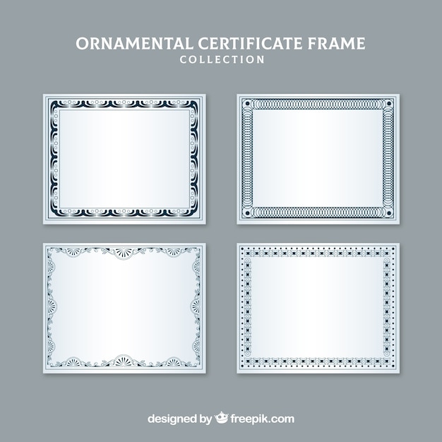 Бесплатное векторное изображение Современная коллекция рамок сертификатов