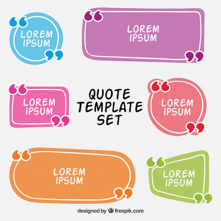 Free Vector modern collection of quote templates